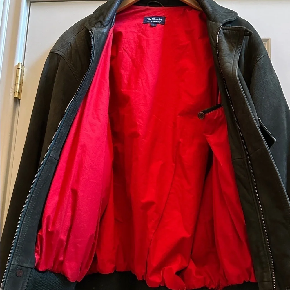 GANT VINTAGE SUEDE LEATHER JACKET DARK GREEN SzL